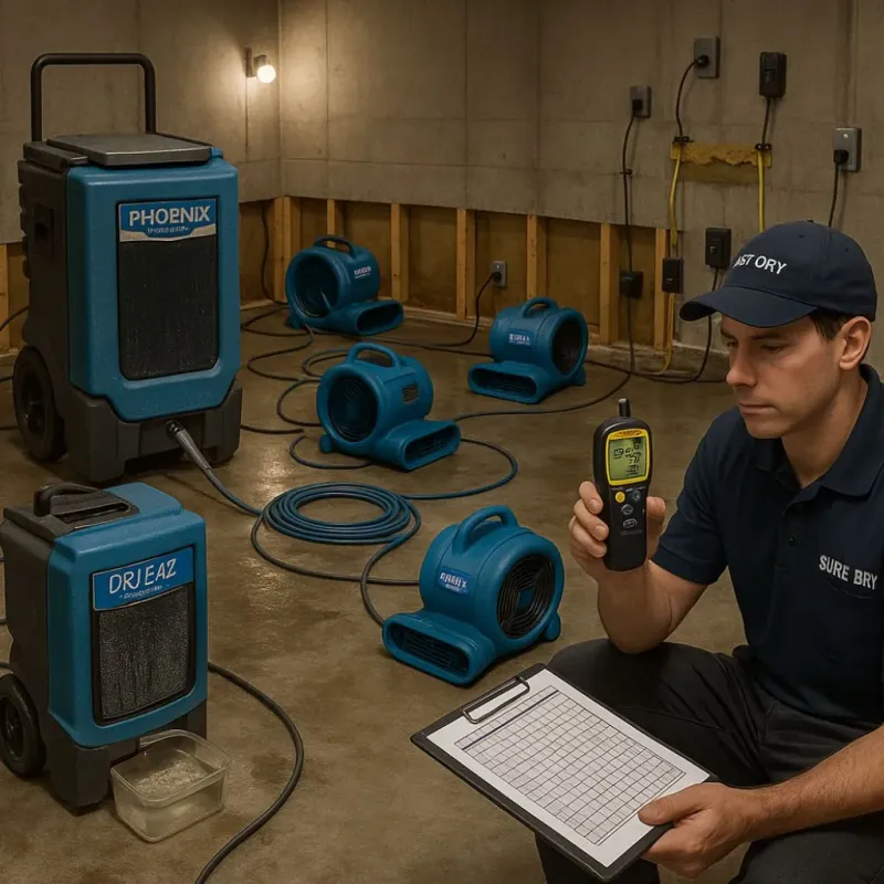 Structural Drying and Dehumidification process in Dane County, WI